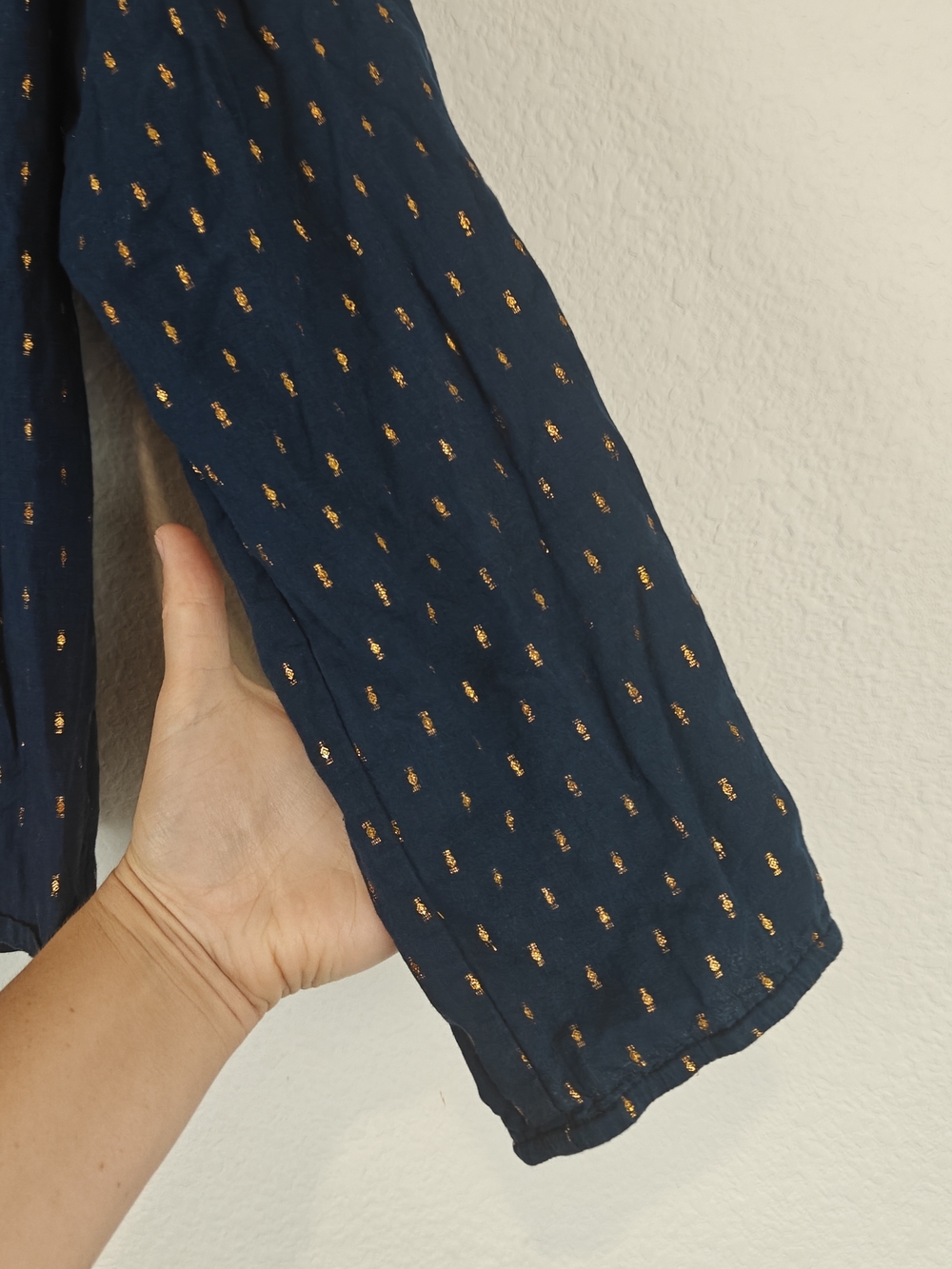 Emerson Fry Emmaline Blouse Maritime Gold Dot Lurex Cotton Tie Neck Top Boho XS - Picture 9 of 16